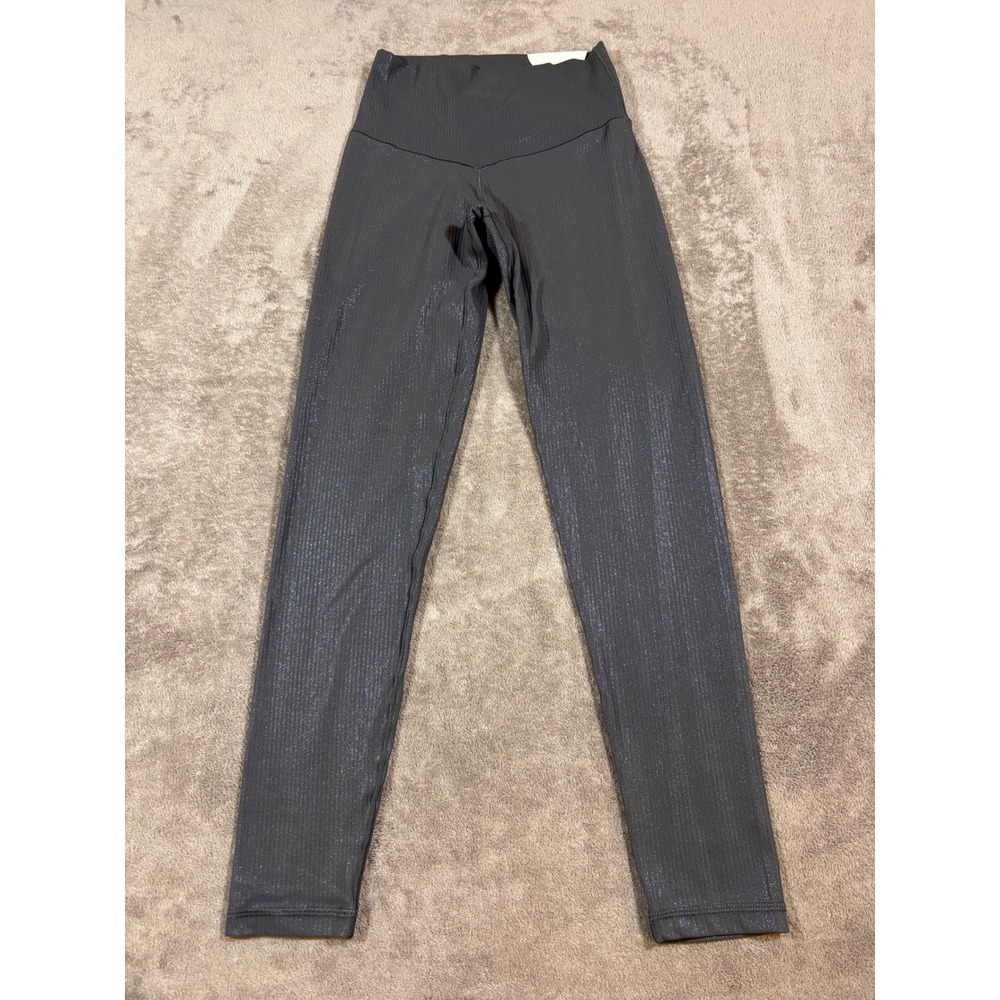 NWT OFFLINE by Aerie Real Me Xtra 7/8 Leggings Ribbed Metallic Gray Small